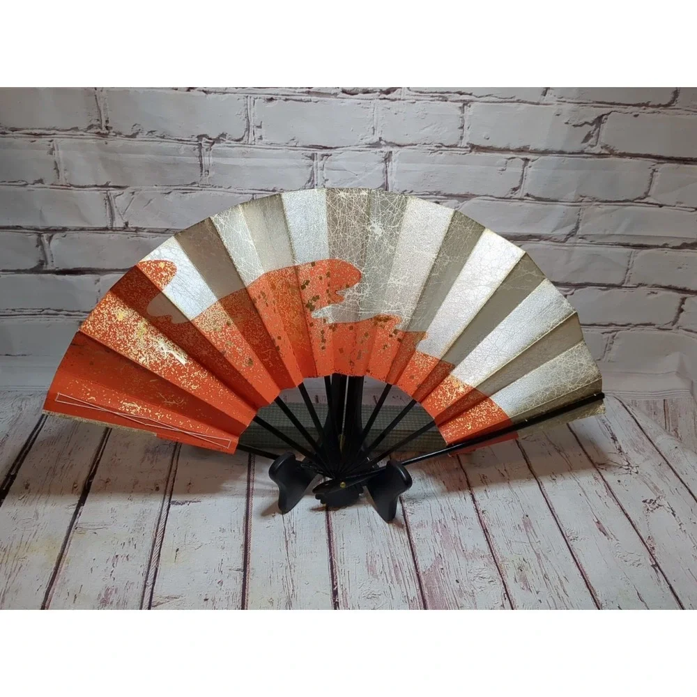 Pair Of VTG Japanese Maiogi Folding Dance Fan Lightly Used in Original Packaging